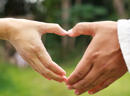 hand in heart form loveの写真素材
