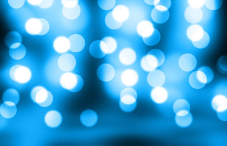 Defocused bokeh on yellow blue background.