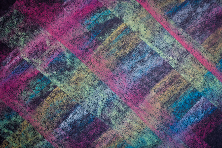 Colorful chalk on chalk board abstract backgroundの写真素材