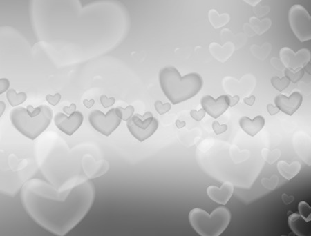 Valentine's Day background. Heart flying in soft gray background.の写真素材