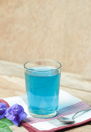 Butterfly-pea or Blue-pea flower herbal teaの写真素材