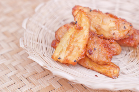 Fried Banana on table.の写真素材