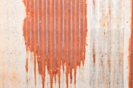 Rusty corrugated metal wall ,rusty Zinc grunge background