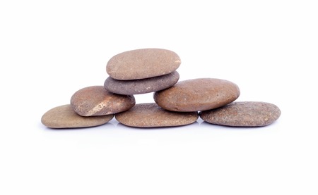 stone pyramid over white background.の写真素材