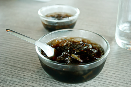 a kind of Chinese vegetable jelly black in colorの写真素材