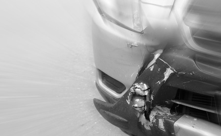 A car in an accident.の写真素材