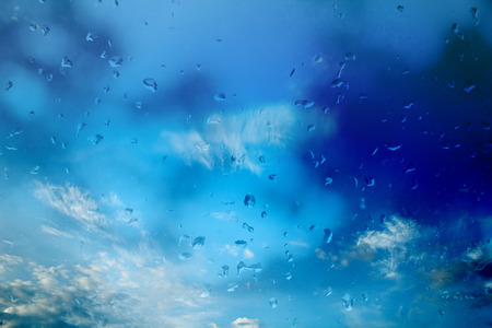 Raining with Blue sky background and cloudy.の写真素材