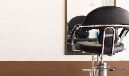 The black chair in beauty salonの写真素材