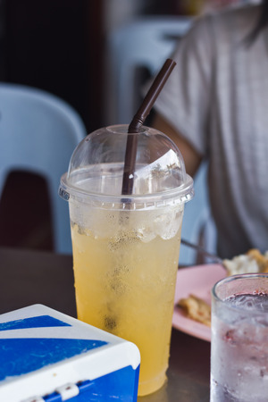 Fresh Orange juice with ice for drink.の写真素材
