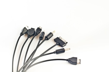 USB Cable Plug isolated on White Backgroundの写真素材