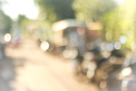 Defocused out door  bokeh abstract background.Blurred background.の写真素材