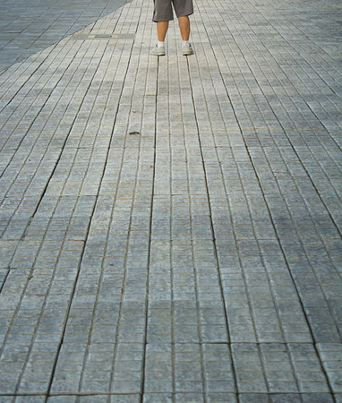 Feet of man on a park.の写真素材