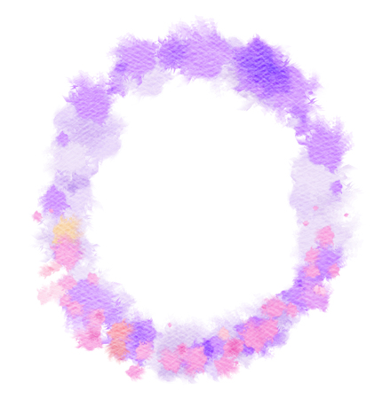 Watercolor flowers on paper texture background. Abstract colorful digital art painting.の写真素材