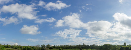 Blurred blue sky with cloudy, Defocused blue sky with cloudy.