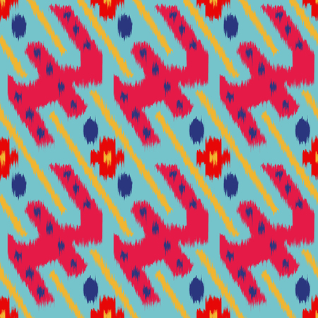 Ikat Seamless Pattern Design for Fabric.のイラスト素材
