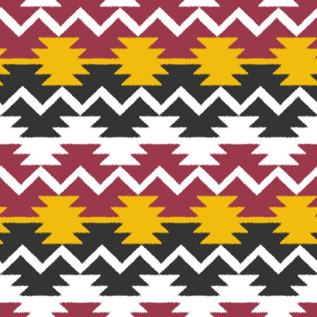 Ikat Seamless Pattern Design for Fabric.