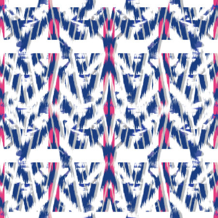 Ikat Seamless Pattern Design for Fabric.
