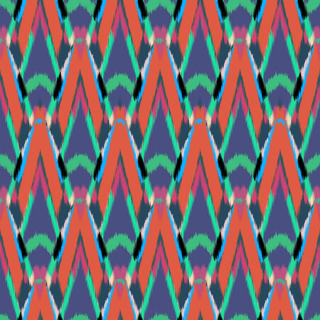 Ikat Seamless Pattern Design for Fabric.