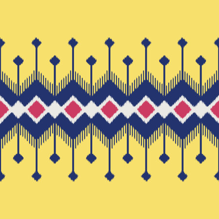 Ikat Seamless Pattern Design for Fabric.