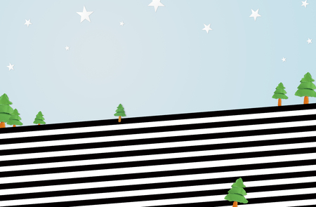 Christmas background decoration with paper Christmas trees , star, black and white striped. Prepare .empty space for place your designの写真素材