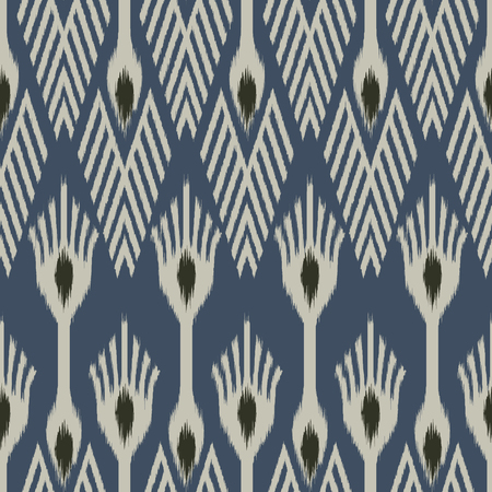 Ikat seamless pattern  as cloth, curtain, textile design, wallpaper, surface texture background.の写真素材