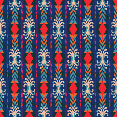 Ikat seamless pattern  as cloth, curtain, textile design, wallpaper, surface texture background.の写真素材