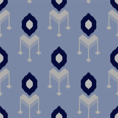 Ikat Seamless Pattern Design for Fabric.