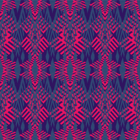 Ikat seamless pattern  as cloth, curtain, textile design, wallpaper, surface texture background.