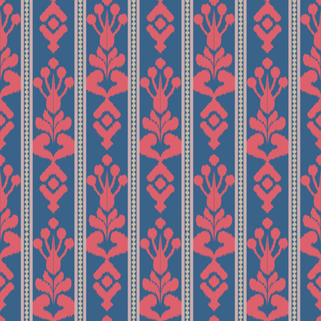 Ikat seamless pattern  as cloth, curtain, textile design, wallpaper, surface texture background.のイラスト素材
