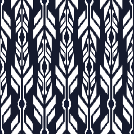 Ikat seamless pattern  as cloth, curtain, textile design, wallpaper, surface texture background.のイラスト素材