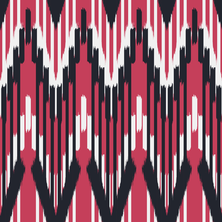 Ikat Seamless Pattern Design. Ethnic fabric. Bohemian fashion.のイラスト素材