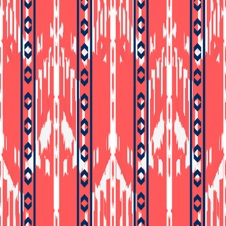 Ikat Seamless Pattern Design. Ethnic fabric. Bohemian fashion.の写真素材