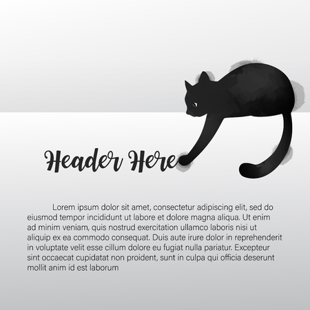 Watercolor of black  cat. Vector illustrationのイラスト素材