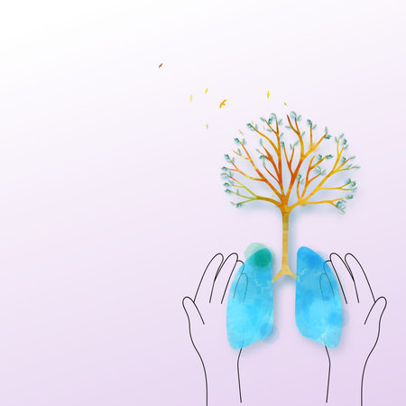 Lungs tree.Healthy life concept.  Forest protection concept good environment