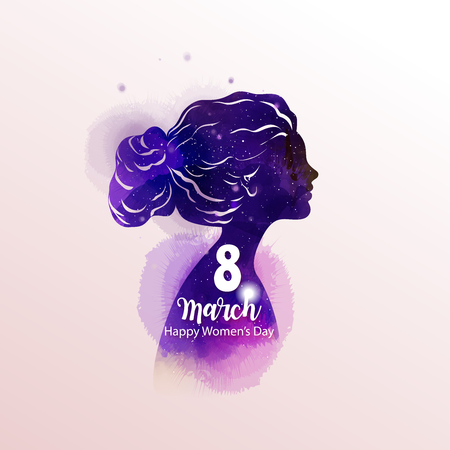 8 march. Happy Woman's Day. Silhouette of a woman. Vector illustration EPS10のイラスト素材