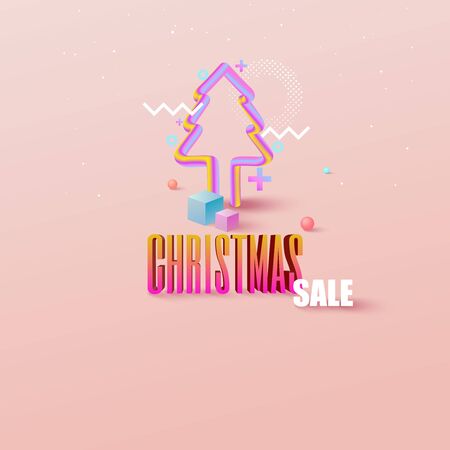 Geometry colorful Christmas  with copy-space for your product.のイラスト素材