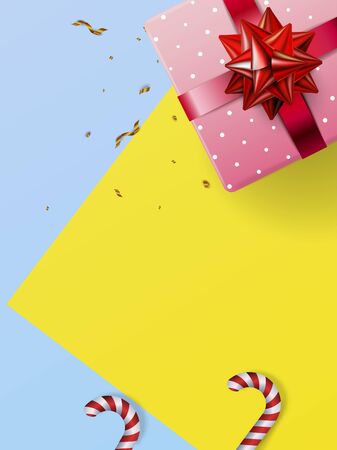 Flat Lay Christmas and Happy New Year or Party  with Giftのイラスト素材
