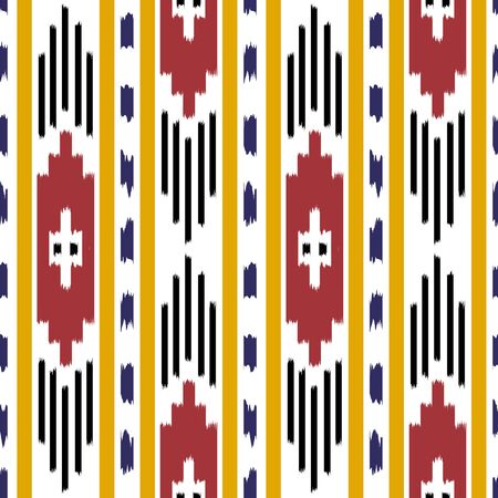 ikat Seamless Pattern Design for Fabric.のイラスト素材