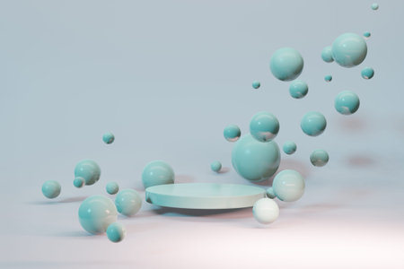 3D rendering of  pedestal podium, Abstract minimal display empty space. Geometry podium for beauty...