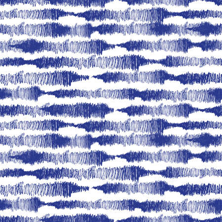 Hand drawn blue abstract lines seamless patternのイラスト素材