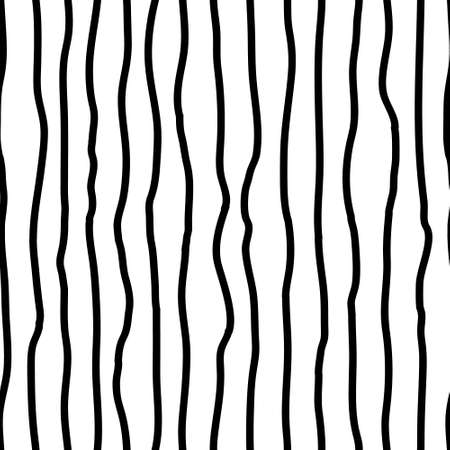 Hand drawn black art brush striped seamless patternのイラスト素材