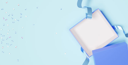 3D of empty open gift boxes for your products for Happy Women's Day, Mother's Day, Birthday,...