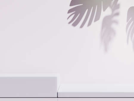 3D rendering of pedestal podium, Abstract minimal display empty space. Geometry podium for beauty cosmetic products or showcase.の写真素材