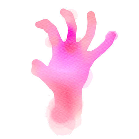 Zombie hands silhouette plus abstract watercolor painted. Digital art painting.の写真素材