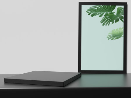 3D rendering of pedestal podium, Abstract minimal display empty space. Geometry podium for beauty...