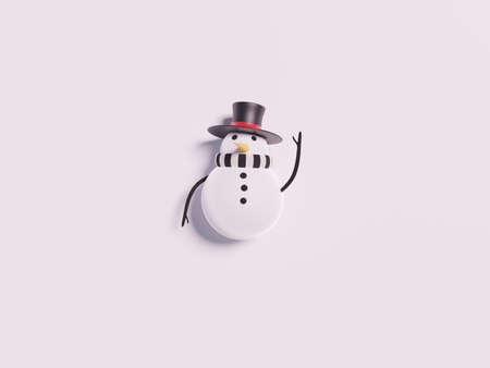3D of snowman on white background. Merry Christmas.の写真素材