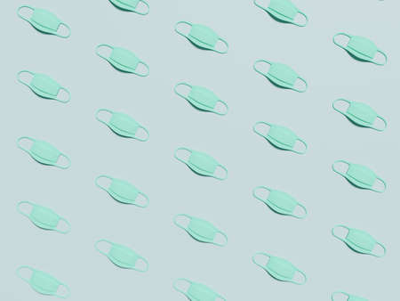 3D render of face mask pattern background. Minimal stlye.の写真素材