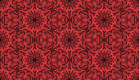 Oriental  damask pattern. Ancient art of Arabesque. Tribal ethnic texture. Spanish motif on the carpet. Aztec style. Indian rug. Gypsy, Mexican embroidery.の写真素材