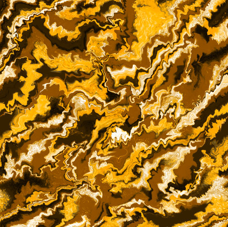 Seamless tileable abstract marble texture in gold and black colorsの写真素材