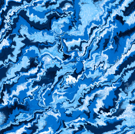 Seamless abstract blue watercolor pattern. Hand-drawn illustration.の写真素材